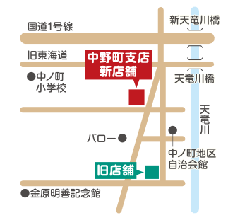 遠州信用金庫中野町支店マップ